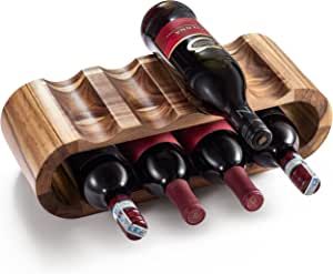 Wooden Wine Racks Countertop, 8 Bottle Wine Rack, Acacia Wine Bottle Holder Stand, Free Standing Wine Storage, Wine Shelf Organizer, Perfect for Home Décor and Wine Gifts, No Need Assembly added by Where The Heart Is Designs