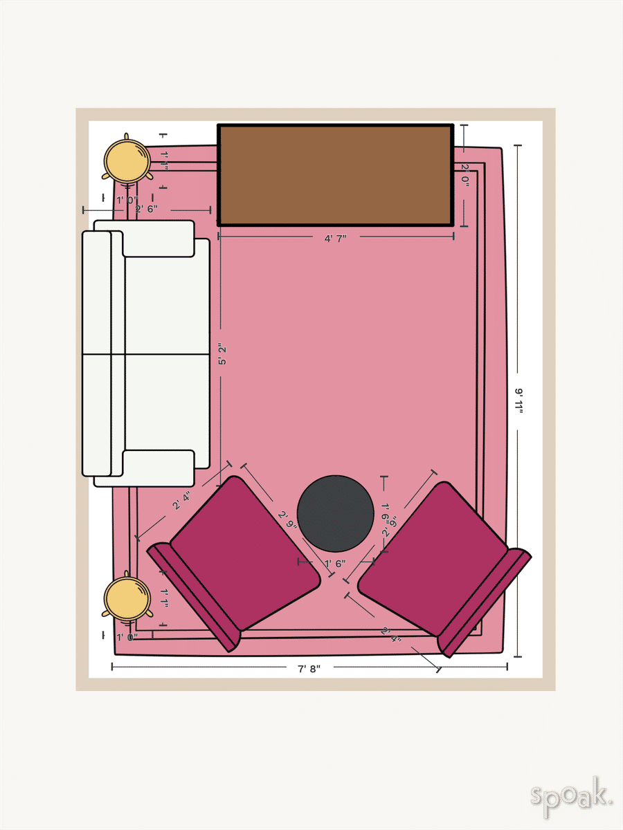Small Living Room Floor Plan designed by Melissa Isles