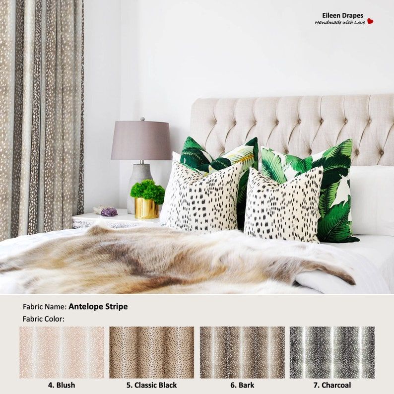 Vern Yip White Dots Fawn Antelope Stripe Linen Blend Curtain Panel 50w x 96l added by Kate Lynn Nemett
