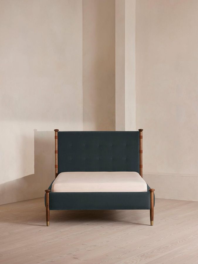Paolo Bed, King, Velvet, Grey Blue, US - Soho Home added by Averyl Yaco