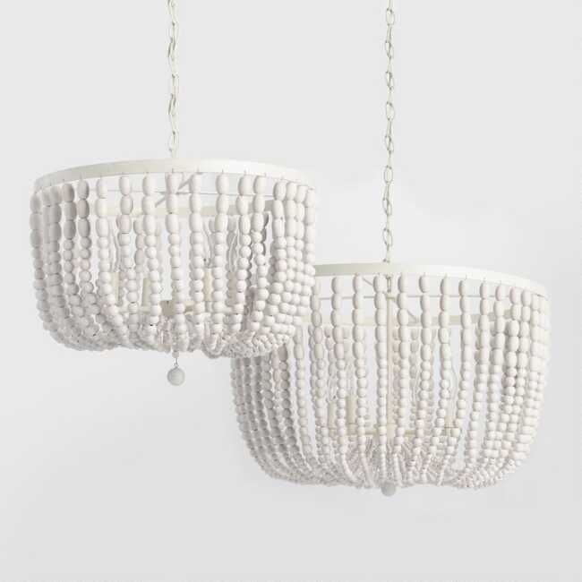 Antique Whitewashed Wood Bead 4 Light Chandelier added by Nina Wright