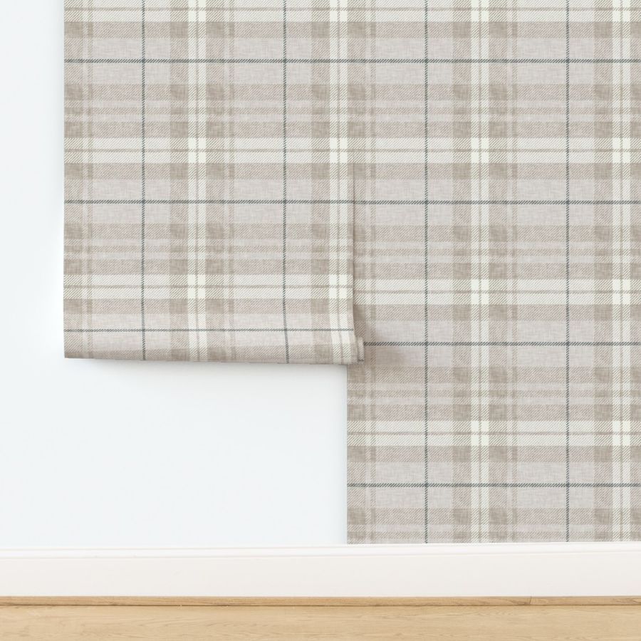 neutral fall plaid -  OG -  LAD21 Wallpaper | Spoonflower added by Kate McKay Designs