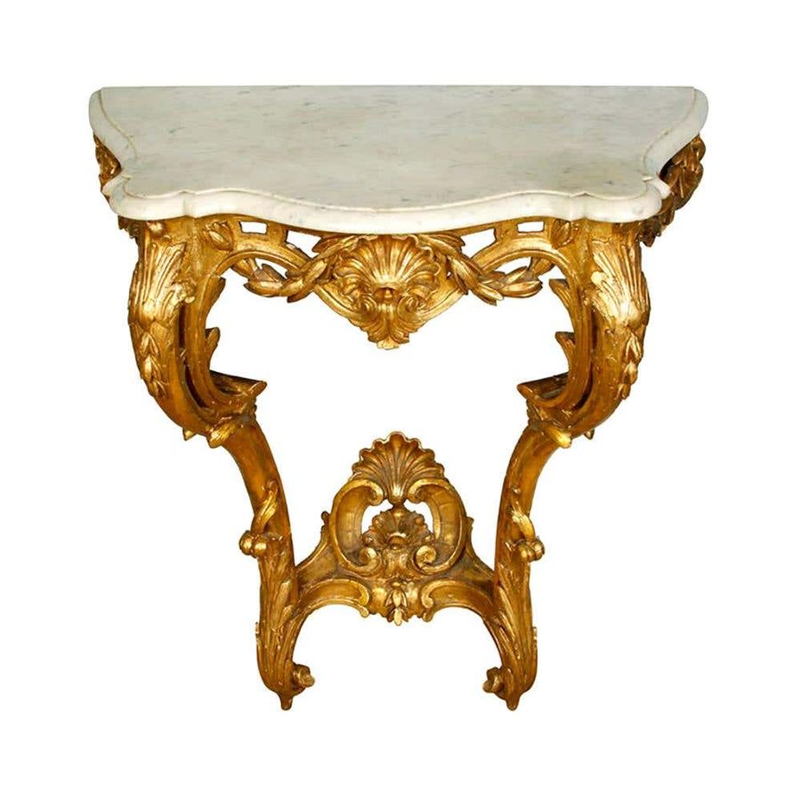 Rococo Style Gilt Marble-Top Wall Mounted Console added by Rxchel Abrahams