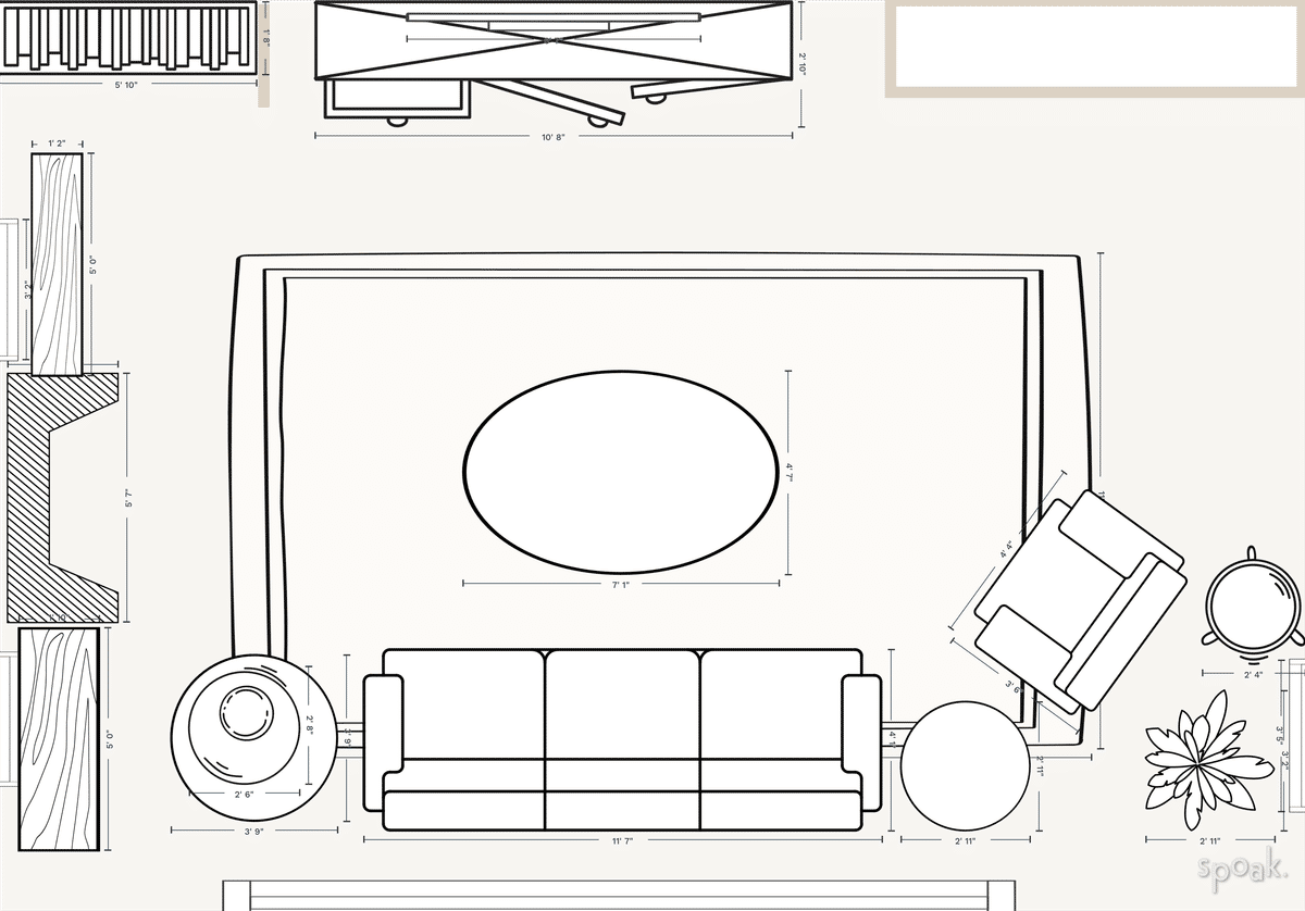 Family Room Floor Plan designed by Renee Dyer