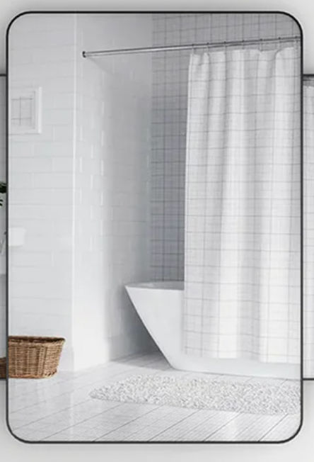 Holleigh Framed Bathroom Mirror, Rectangular Mirror With Horizontal Or Vertical Wall Mounted Design added by Katie Carpenter
