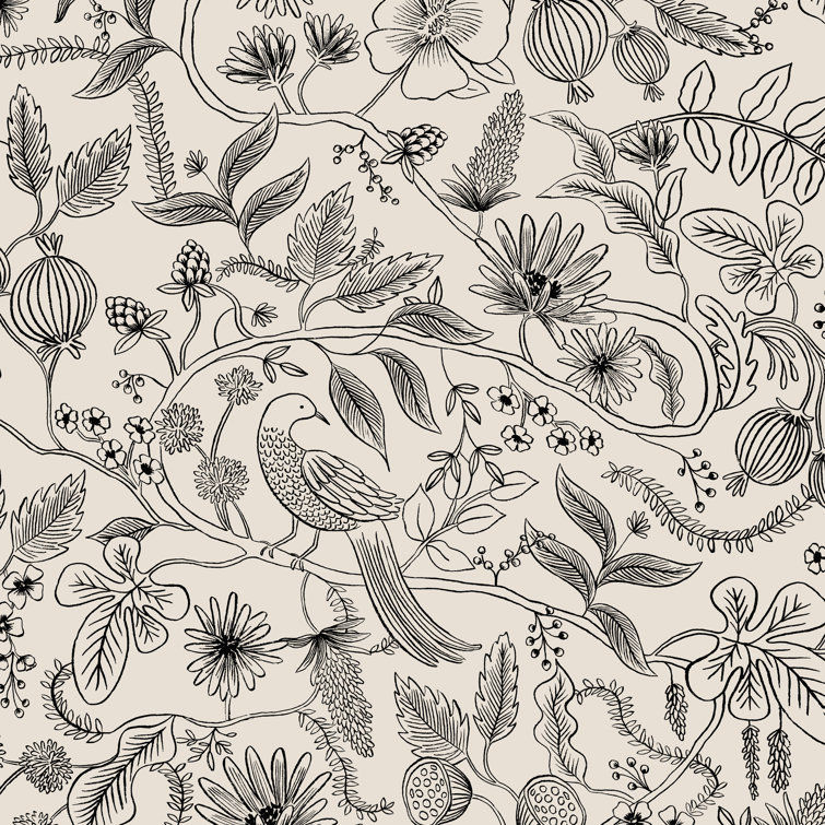 Mayfair Headboard, Rifle Paper Co. Aviary Black & Cream Linen added by Kate Lynn Nemett