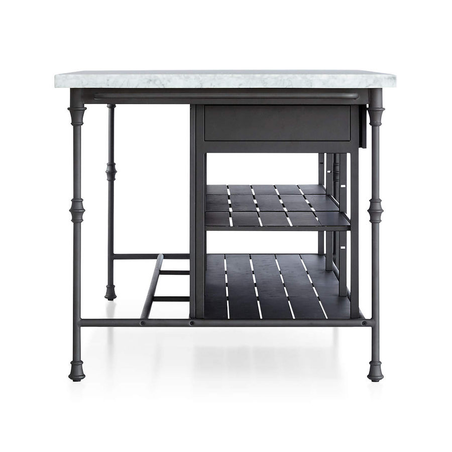 French Kitchen 72" Large White Marble Kitchen Island + Reviews | Crate & Barrel added by Maria Browne