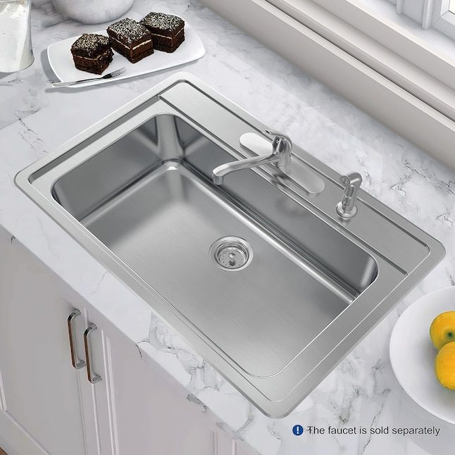 allen + roth The Fenway Drop-In 33-in x 22-in Stainless Steel Single Bowl 4-Hole Kitchen Sink added by Ashley Wakefield