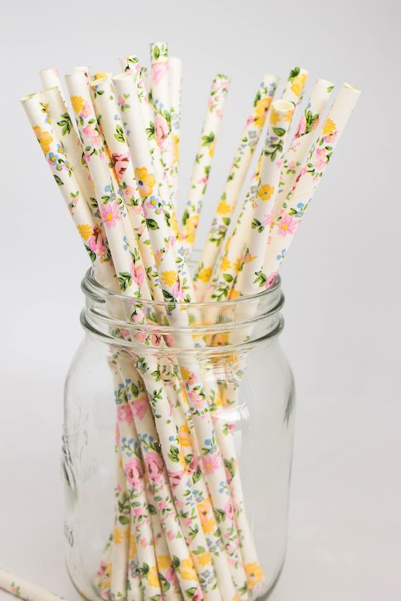 Floral Party Straws  Floral Print Straws  Floral Theme Party - Etsy added by Spoak 