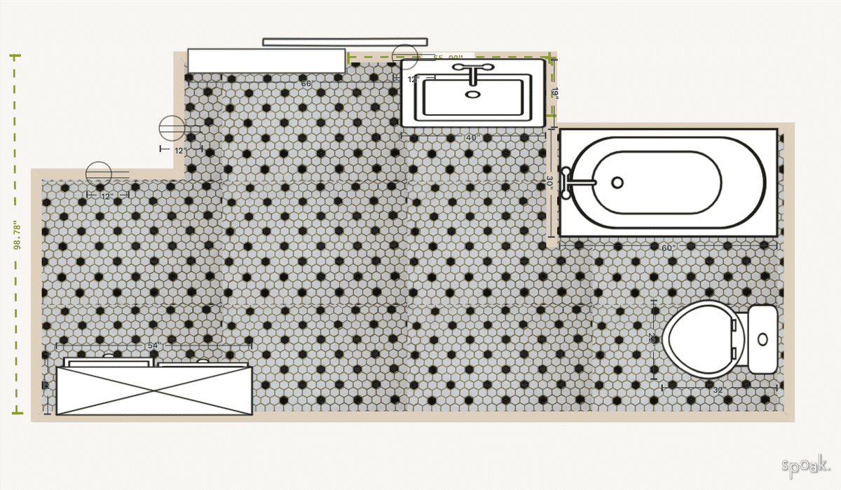 Bathroom Floor Plan designed by Randi Daly