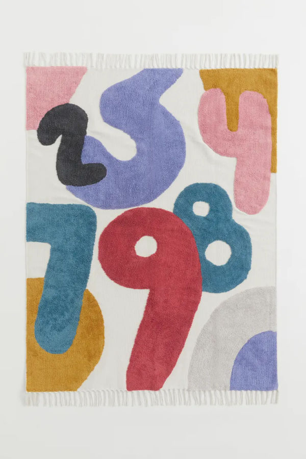 Tufted-pattern Cotton Rug - White/numerals - Home All | H&M US added by Spoak Member