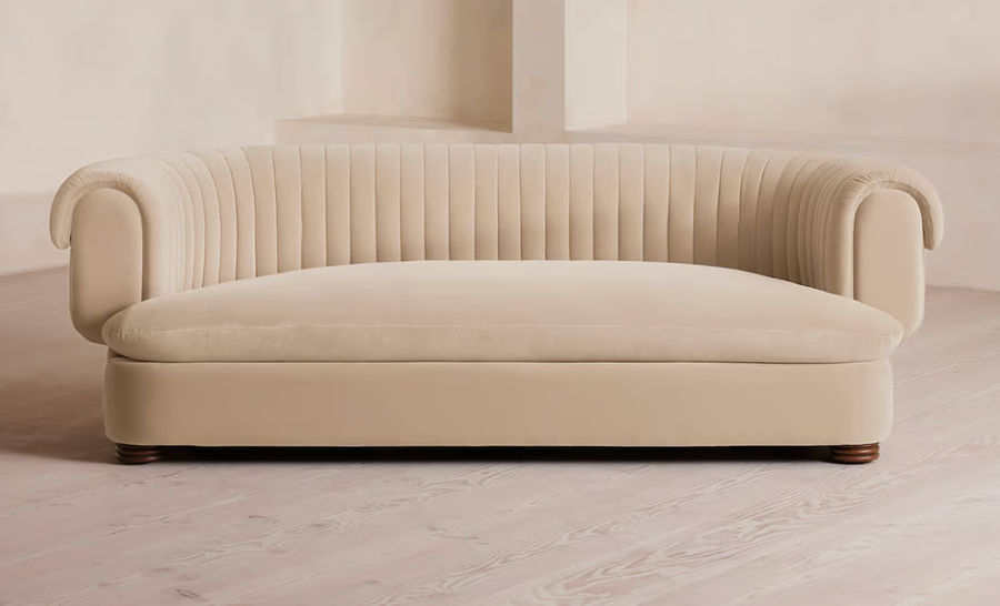 Rava Three Seater Sofa, Velvet, Rust, US - Soho Home added by Hannah Daley