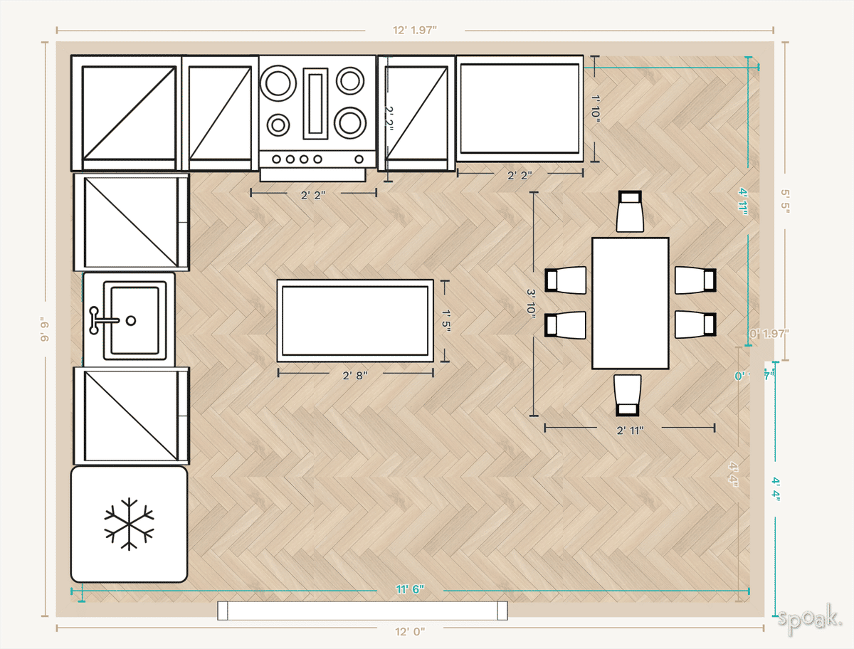 L-Shaped Kitchen Plan designed by yarianna del toro