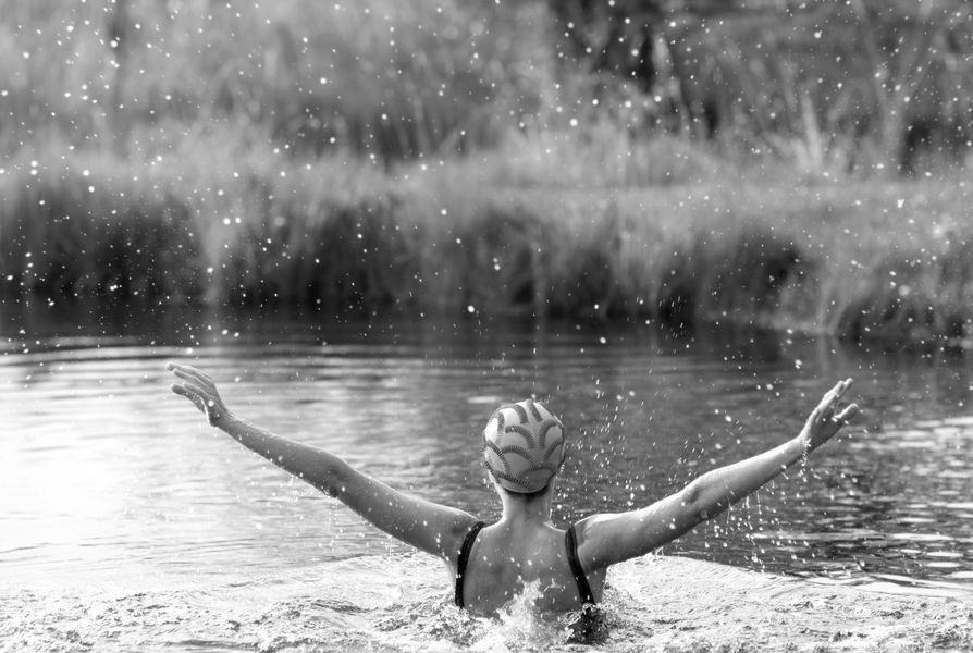 Woman in the Pond Horizontal by Lucy Snowe on Artfully Walls added by Lindsay Parr