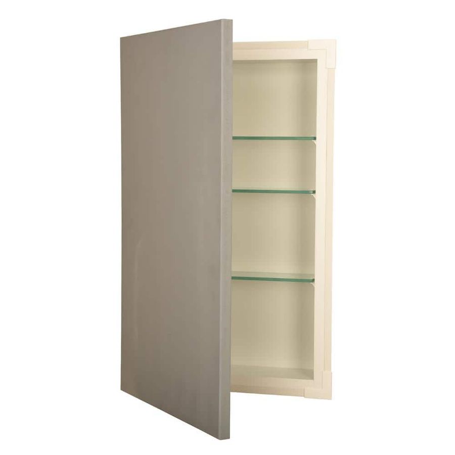 WG Wood Products Davis Slab Panel Frameless 15.5 in. W x 23.5 in. H Primed Gray Recessed Medicine Cabinet without Mirror with LED Light DAV-222-PRIMED - The Home Depot added by Morgan Hatch