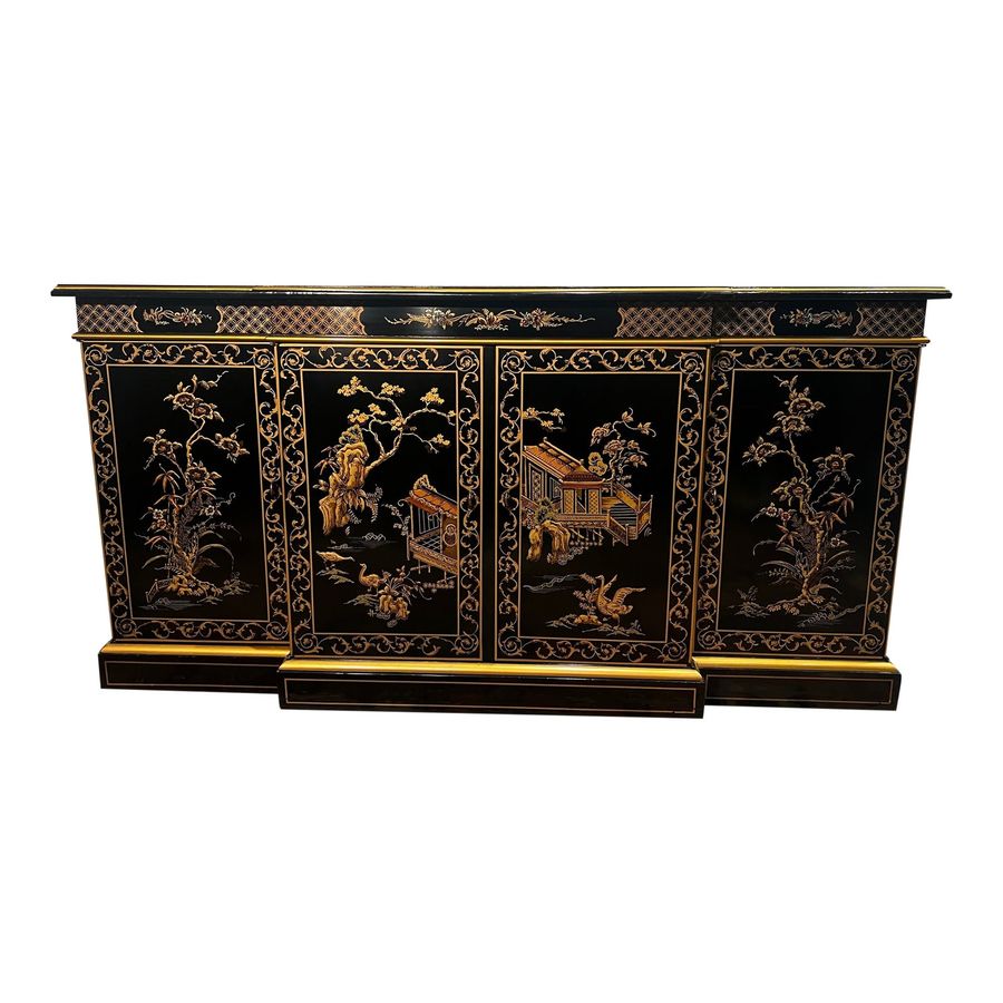 1990s Drexel Furniture Et Cetera Collection Black Asian Chinoiserie Credenza added by Blaire Gremillion