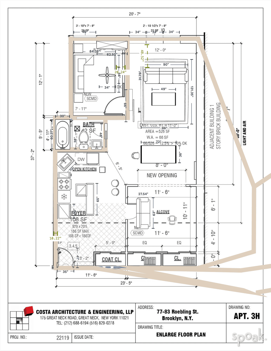 Apartment Layout designed by Corey Angelo