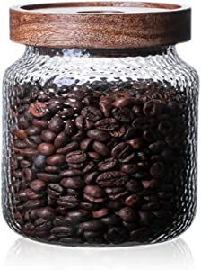 RareCi Glass Storage Jar, Food Storage Container with Airtight Bamboo Wooden Lid, Kitchen Canisters For Tea,Coffee Bean, Sugar, Candy, Cookie, Spice (500ml, 17 Ounce) added by Chelsea Alysa