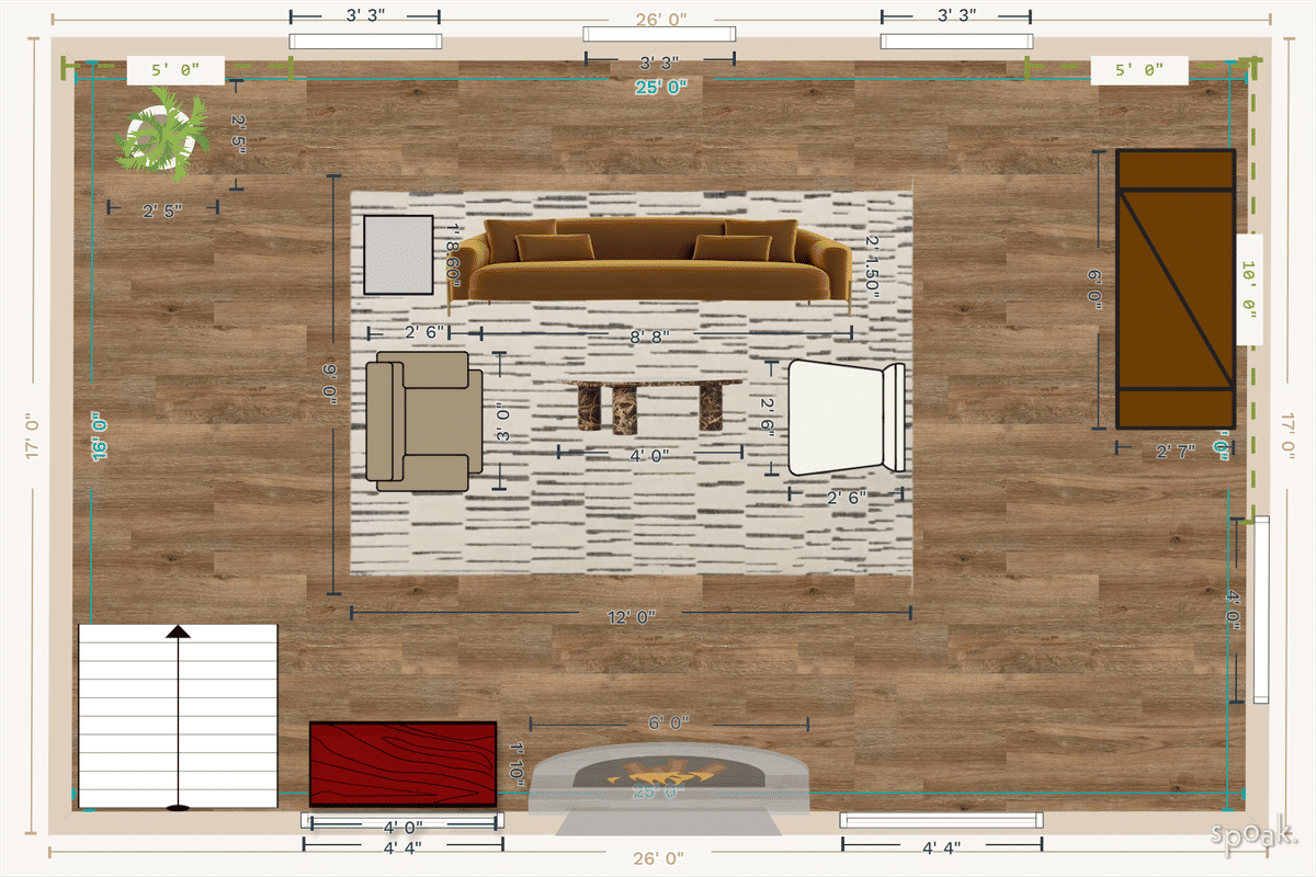 Living Room Layout designed by Jada Williams