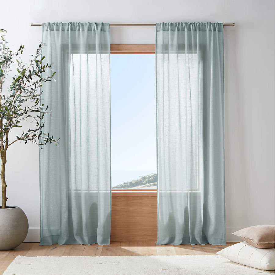 Mist Blue Sheer Linen Window Curtain Panel added by Sandy Tran