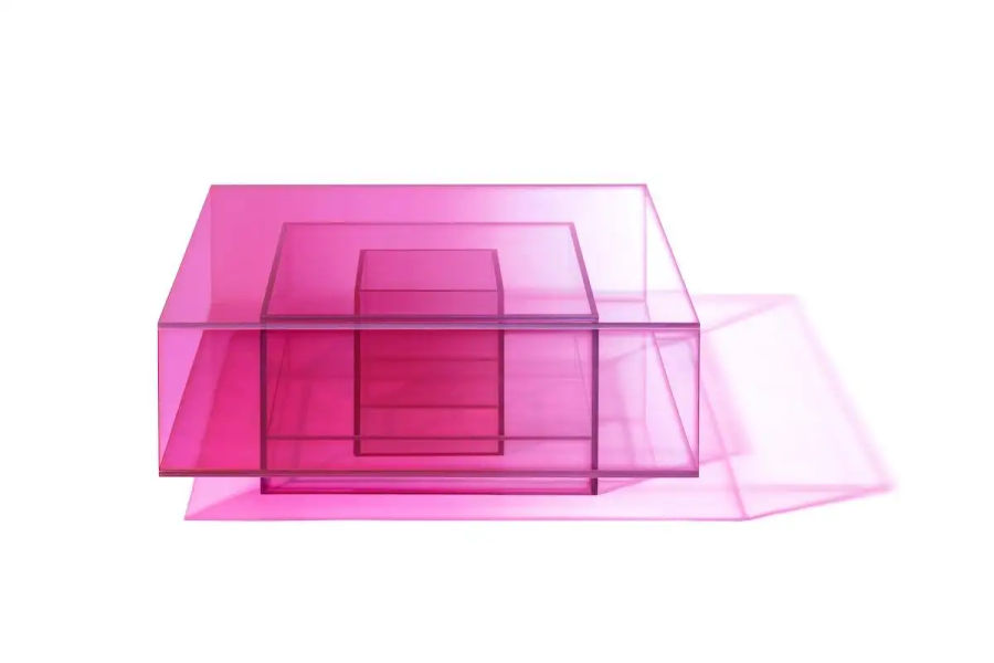 Studio Buzao, Null Coffee Table Hot Pink Edition, Laminated Glass added by Eliza Teixeira