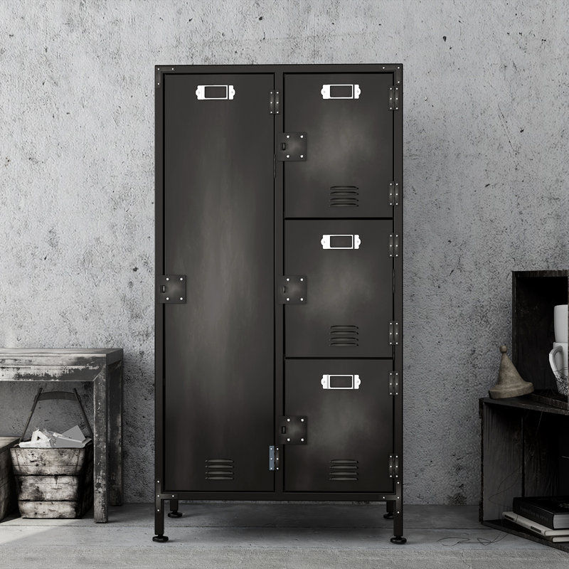 Aleyana 30 Inch Wide Metal Steel Retro Cabinets Storage Locker with 4 Doors and Adjustable Feet added by sallie tyler