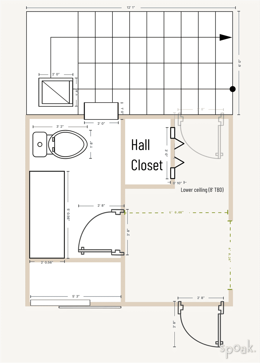 Hallway Floor Plan designed by Kendra Penhallegon