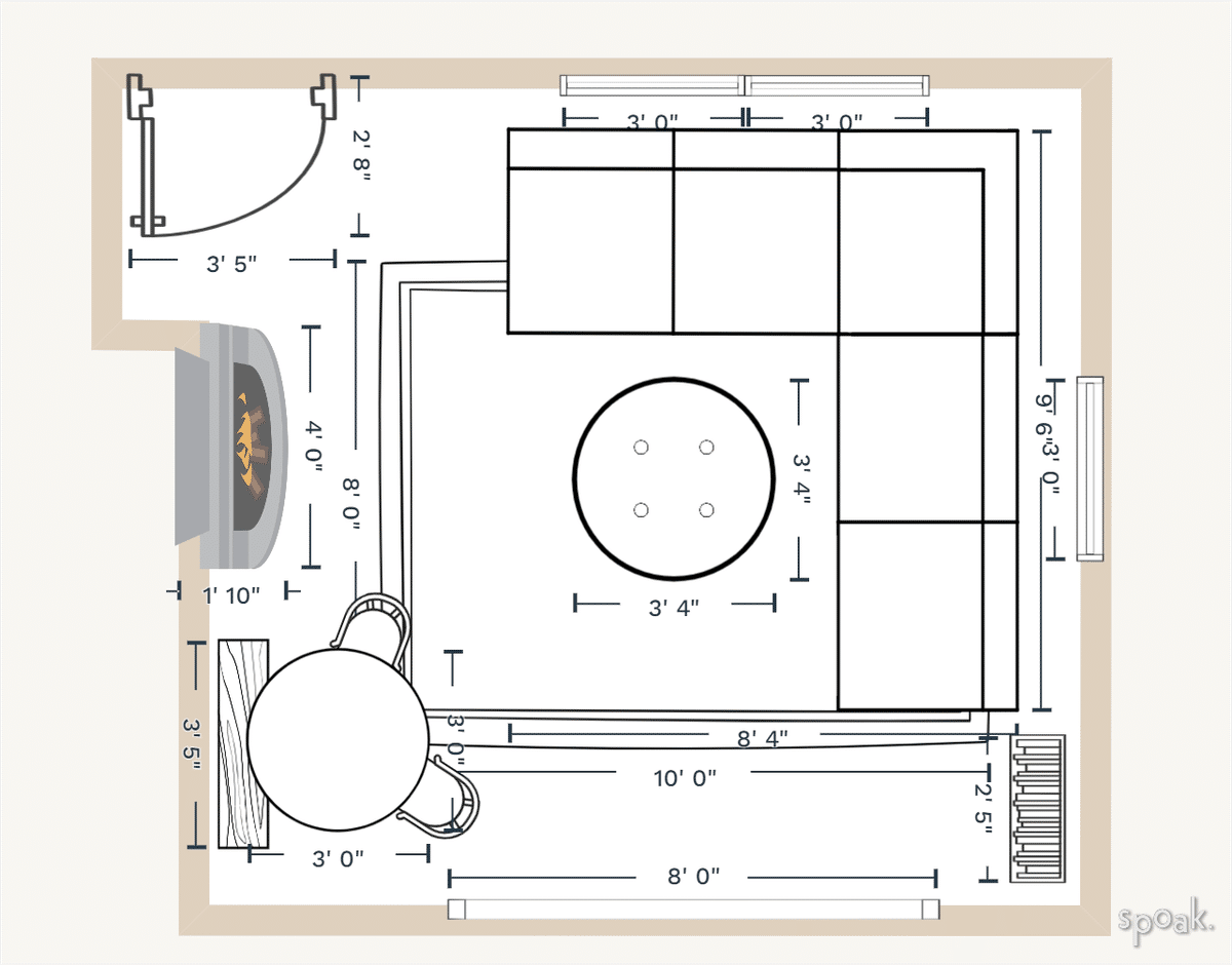 Dining Room Floor Plan designed by Rebekah McNeilly