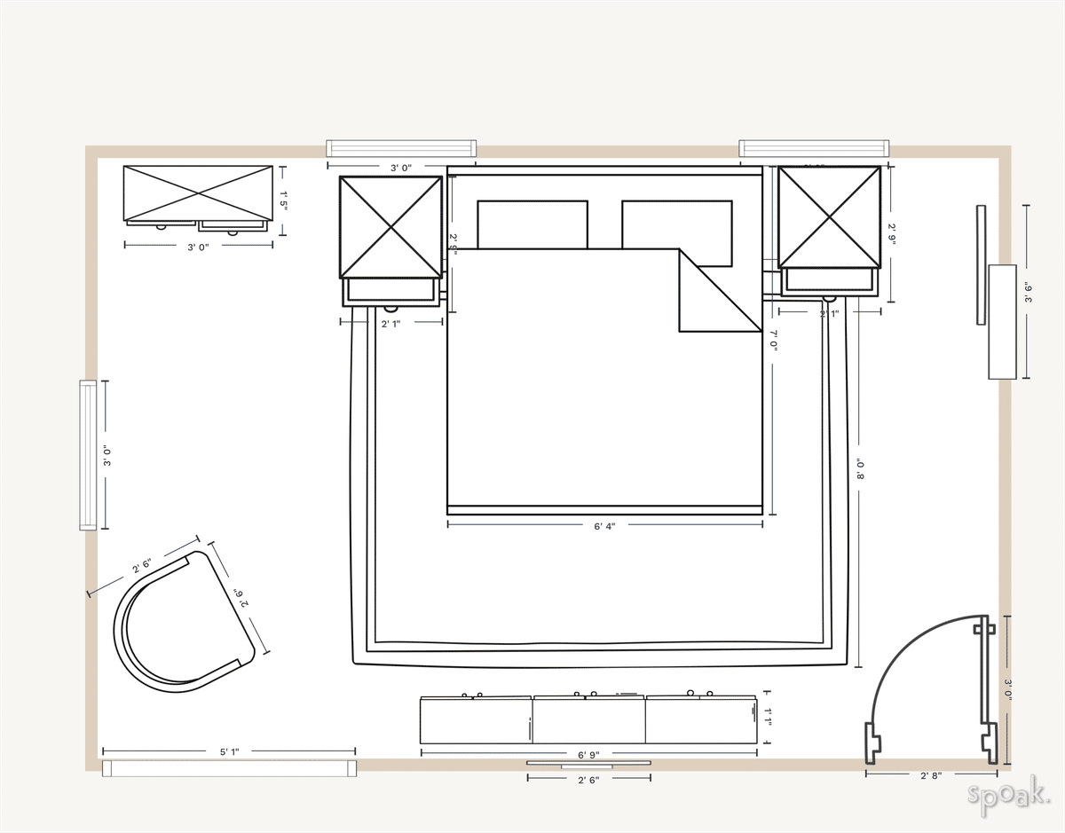 Guest Bedroom Plan designed by Victoria Gattozzi