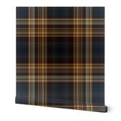 Dark Blue and Brown Fine Line Plaid - Large Scale for Wallpaper and Home Decor Wallpaper bynorthern_whimsy added by Whitney Crutcher