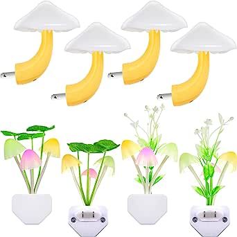 8 Pieces Mushroom Night Light Plug in Mushroom Light LED Night Light Mushroom Decor Aesthetic Water Plant Lotus Leaf Cute Night Lights 7 Color Changing Sensor Wall Lamp for Adults Kids Nursery Room added by Lissa Novak