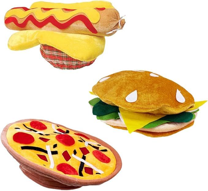 Funny Party Hats Food Hats - Pizza Hamburger Hot Dog Costume Party Dress Up - Chef Hat added by meredith moore