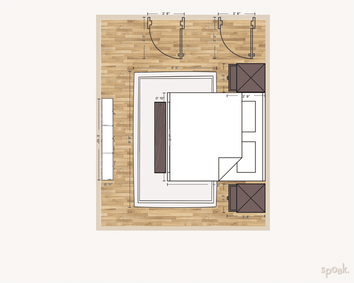Primary Bedroom Floor Plan designed by Kaianne Sie-Mah