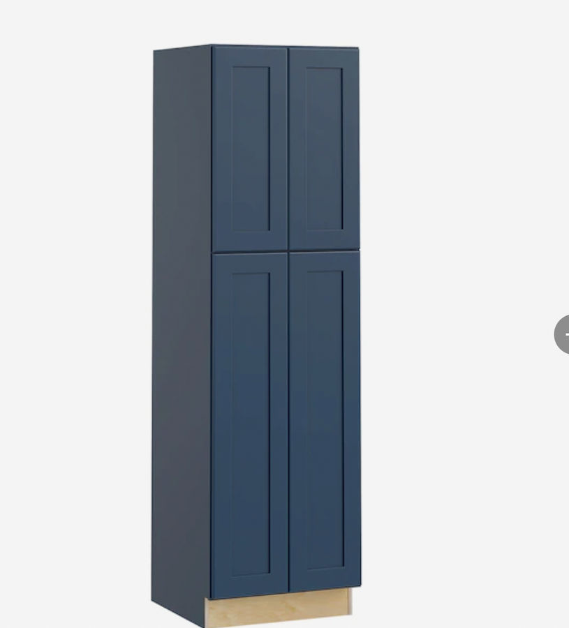 Luxxe Cabinetry  Nevada 24-in W x 84-in H x 21-in D Mythic Blue Satin Door Pantry Fully Assembled Semi-custom Cabinet (Shaker Door Style) added by Spoak Member
