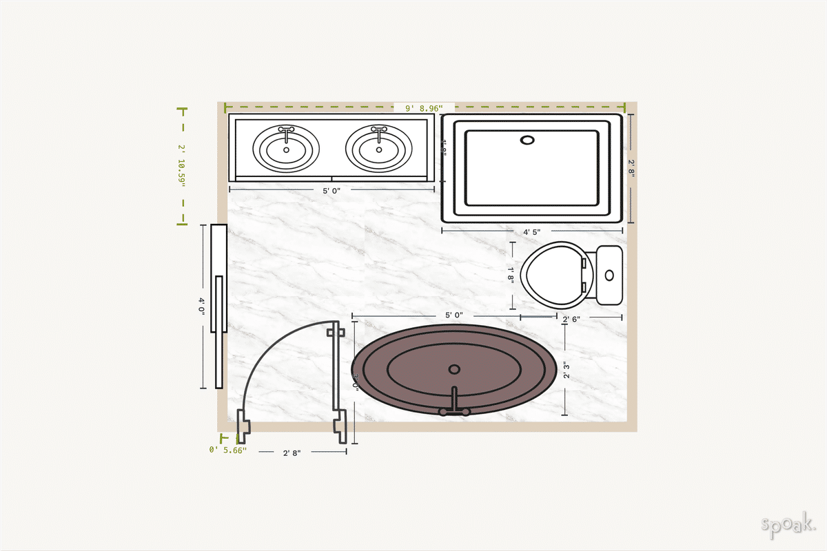 Bathroom Layout designed by Lisa Moore