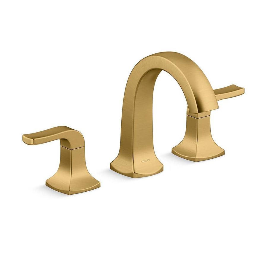 KOHLER Rubicon 8 in. Widespread Double Handle High Arc Bathroom Faucet in Vibrant Brushed Moderne Brass R29406-4D-2MB - The Home Depot added by Caroline Leonard