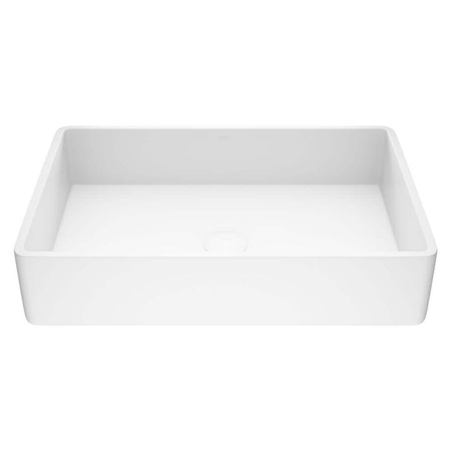 VIGO Magnolia Modern White Matte Stone 21 in. L x 14 in. W x 5 in. H Rectangular Vessel Bathroom Sink VG04010 - The Home Depot added by Erin Rowan