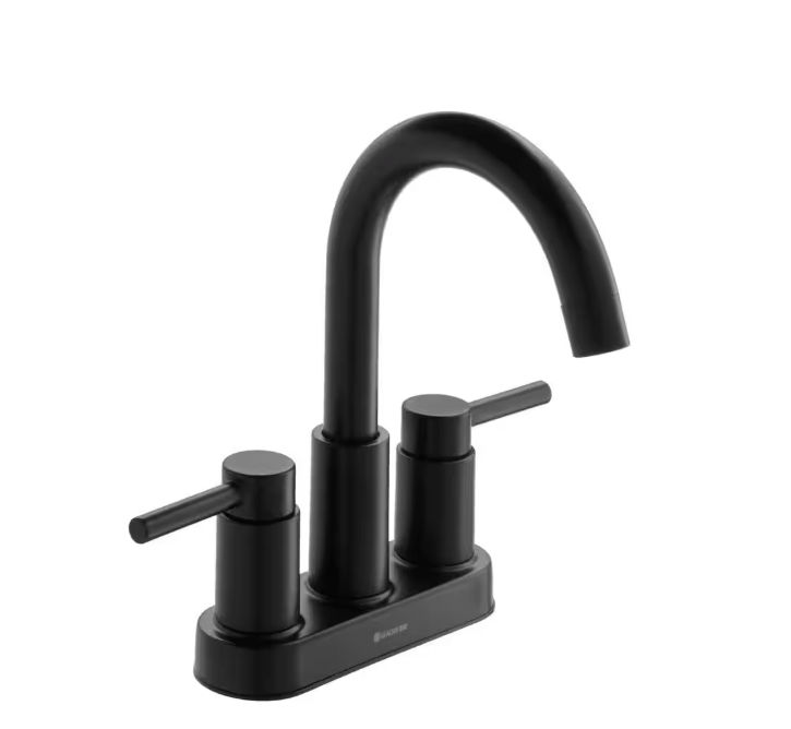 Dorind 4 in. Centerset 2-Handle High-Arc Bathroom Faucet in Matte Black added by Jesse Coleman
