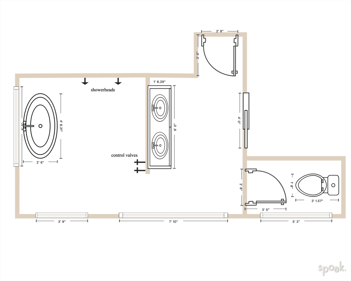 Bathroom Layout designed by Amanda Abramson