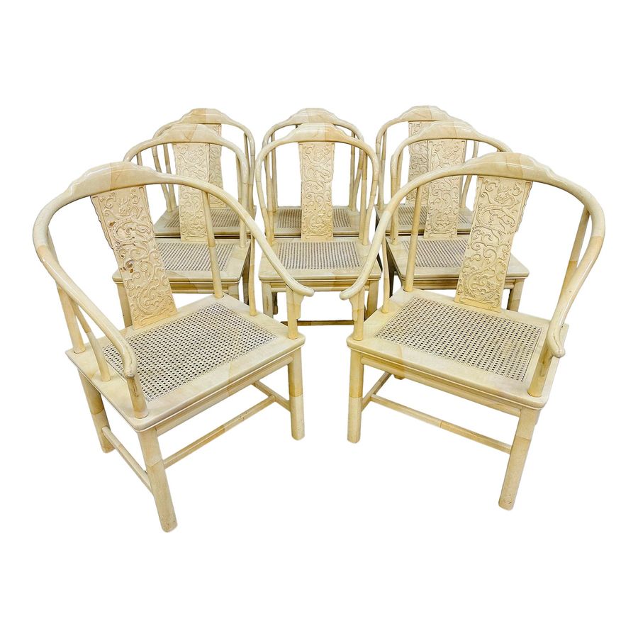 Vintage Henredon Ivory Lacquered Dining Chairs - Set of 8 added by Blair Price