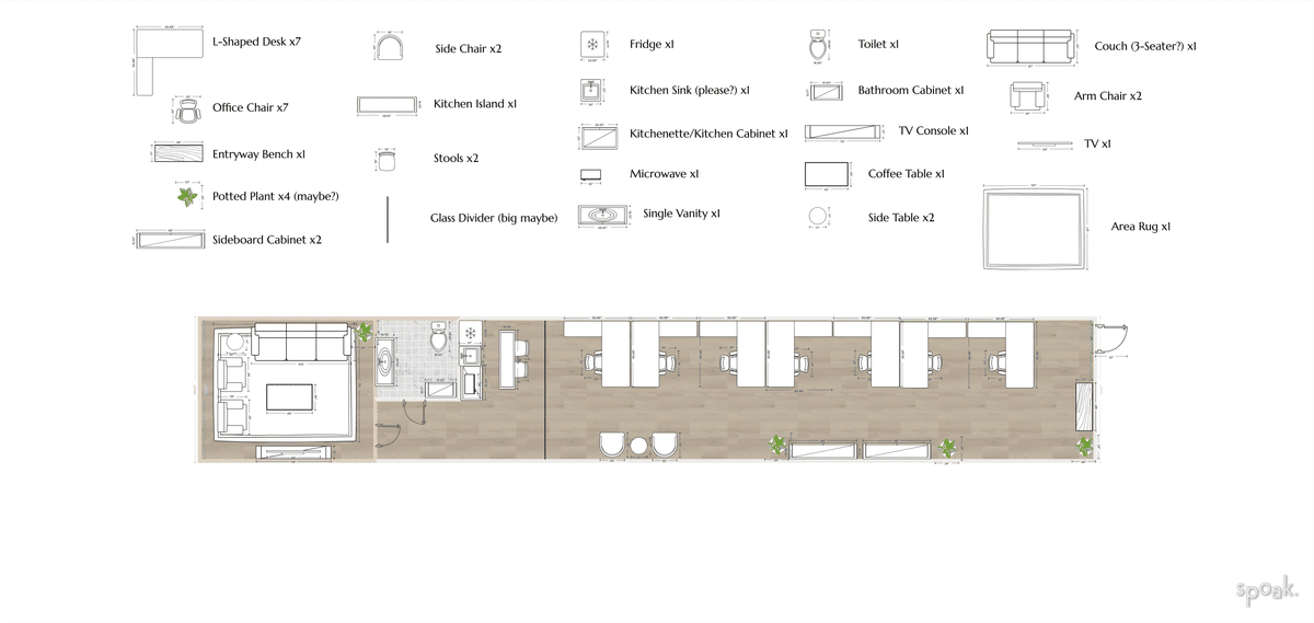 Large Office Layout designed by Mariana Vargas