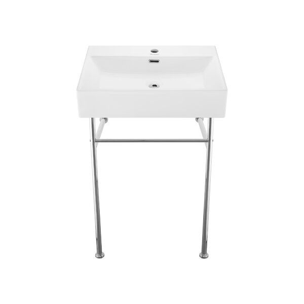 Claire 35.38" Tall Ceramic Rectangular Console Bathroom Sink with Overflow added by Paulina Canini