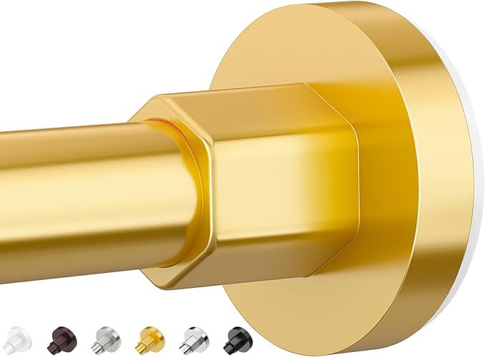Shower Curtain Rods 32 to 75 Inch, Shower Tension Rod No Drilling Adjustable Shower Rods for Bathroom Non-Slip Stainless Steel Telescoping Shower Bar for Curtain, No Rust, Gold added by Sarah Jackson