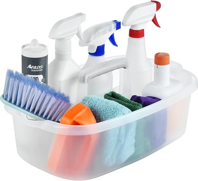 Haundry Large Cleaning Caddy with Handle, Cleaning Tool Storage Basket Organizer, Sturdy Pail Bucket Organizer, Household Bucket for Cleaning Supplies - Clear added by Rachel Fedorov
