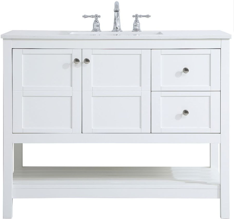 Timeless Home 42 in. W x 22 in. D x 34 in. H Single Bathroom Vanity in White with White Quartz and White Basin added by Ali Dyer