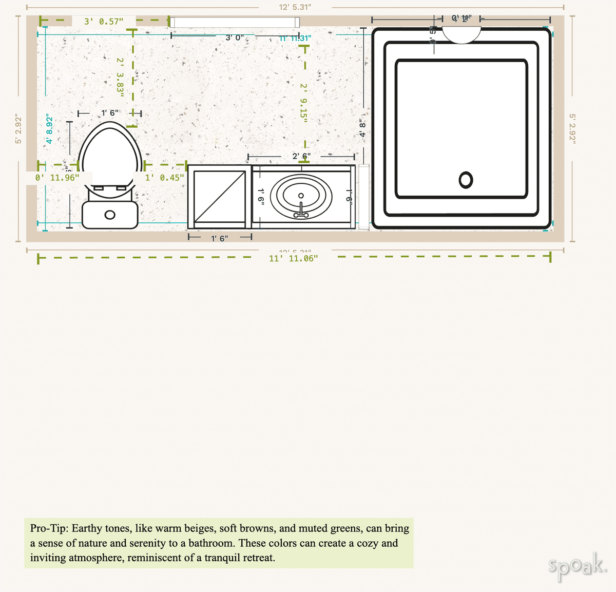 Half Bathroom Floor Plan designed by beth lavasseur