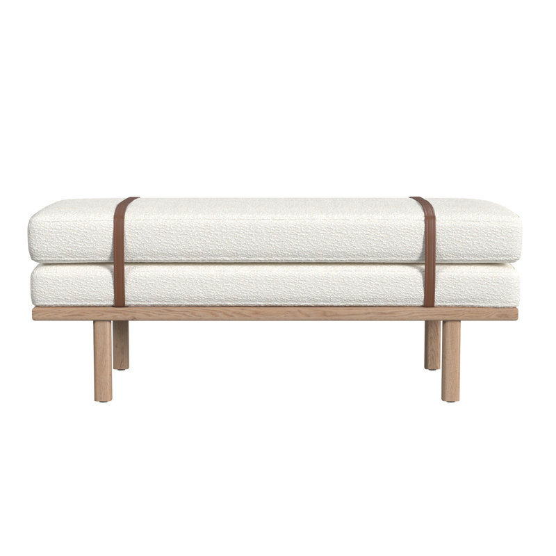 Wade Logan® Azayvion Upholstered Bench with Wood Base & Reviews | Wayfair added by Madeline Abernathy