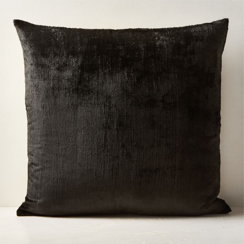 Truette Black Turkish Silk Throw Pillow with Down-Alternative Insert 26'' + Reviews | CB2 added by Evie Leigh
