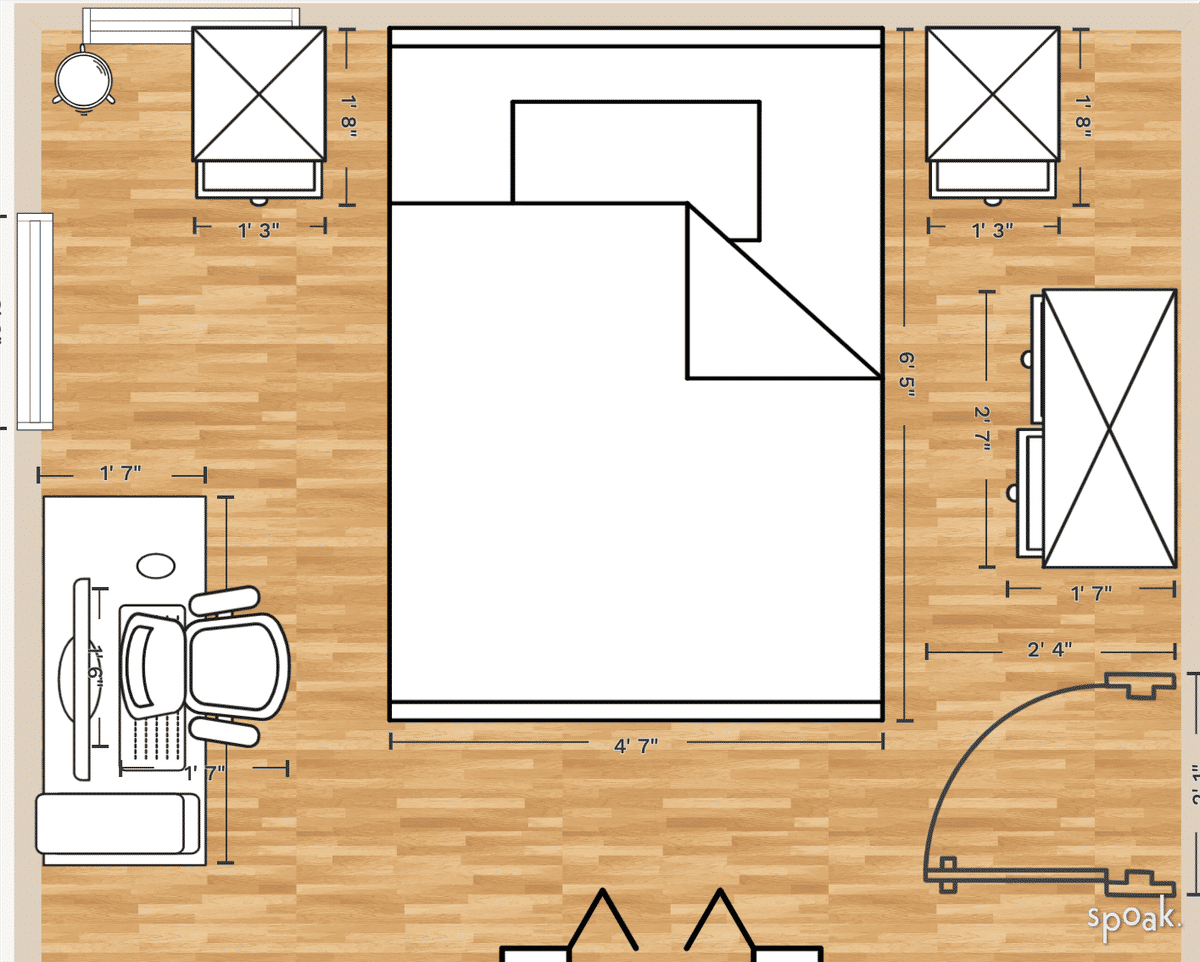 Small Bedroom Plan designed by Emily Cook