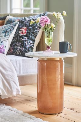 Infinity Marble-Top Glass Side Table added by Alexis Murphy
